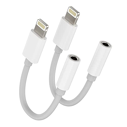 iPhone Headphone Adapter, Pack [Apple MFi Certified] Lightning to  Headphone/Earphone Jack Aux Audio Ad