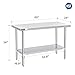 DuraSteel 24x60 Stainless Steel Work Table - NSF Commercial Prep Metal Table - Outdoor Pizza Oven Stand w/Under Shelf - Kitchen Island Laundry Utility Garage Microwave Stand Large Rolling Storage Cart