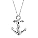 1/10 ct Diamond Anchor Twist Pendant Necklace in Sterling Silver