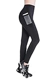 EAST HONG Women's Yoga Leggings Exercise Workout Pants Gym Tights (S, Black)