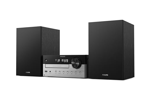 TAM4205M2 Sistema Micro Hi-Fi – 80W, Altavoces con Bass Reflex, CD, FM, USB, Entrada Audio, Bluetooth 5.4, Auracast, Control de Sonido Digital, Mando a Distancia, Embalaje Ecológico
