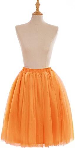 Womens 50s Retro Swing Petticoat Rockabilly Crinoline Underskirt(Orange,Onesize)