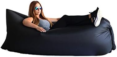 Maxeon Inflatable Sleeping Bag Beach Hangout Lazy Air Bed Use For Picnic (Black)