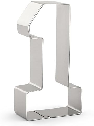 Large Number One #1 Cookie Cutter - 4 x 2.2 inches - Stainless Steel
