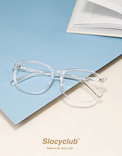 Slocyclub Unisex Oversized Eyeglasses Frame Non-prescription Glasses Round Clear Lens Eyeglasses