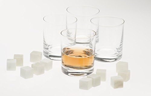 Highball Glass - Set of 4 Whiskey Glasses plus 12 Whiskey Stones - Old fashioned whiskyglas - No hassle return