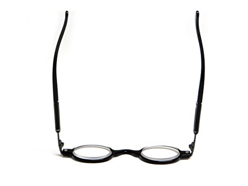 Calabria R314 Unisex Vintage Professor Oval Reading Glasses Incredibly Lightweight and Comfortable in Black +2.50