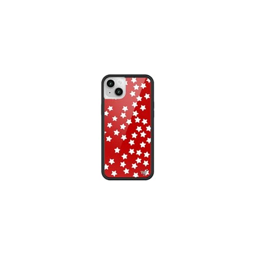 Wildflower Cases - Compatible with iPhone 13/14 | Protective Black Bumper, 6.5ft Drop Test Certified, Women Owned Small Business | White, Patriotic, Red, Flag, Stars | National Anthem