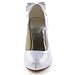 ElegantPark Women Pumps Closed Toe High Heel Platform Bows Rhinestones Evening Wedding Shoes