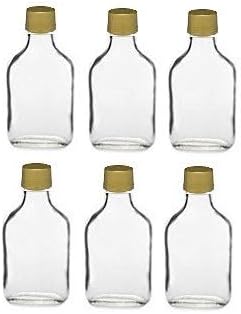 Nakpunar 6 pcs 100 ml Glass Flask Bottle with Gold Tamper Evident Cap (6, 100 ml Gold)