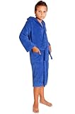 Soft Touch Linen Unisex Kids Hooded Terry Turkish Bathrobe 100% Cotton, Age:7-11