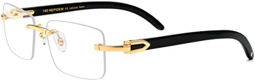 HEPIDEM Buffalo Horn Handmade Sun Glasses Square Rimless Luxury Sunglasses 0816