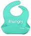 Waterproof Silicone Bib 100% Pure Platinum LFGB Silicone. NO fillers. (Single Bib - Hangry - Mint Green)