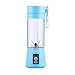 Portable 6 Blades in 3D Juicer Cup,Updated Version Rechargeable Juice Blender Magnetic Secure Switch Electric Fruit Mixer for Superb Mixing 380ml (blue)