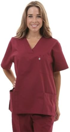 Unisex Solid Scrub Top - (3) Pockets Style# A100 (On Sale) (Black,2X-Large)