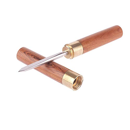 3pcs Portable Stainless Steel Ice Pick Ice Tool with Safety Cover,Wood Handle