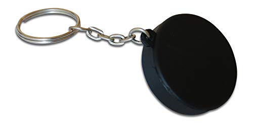 Novel Merk Black Hockey Puck 12-Piece Keychains for Party Favors & School Carnival Prizes - Thumbnail 2