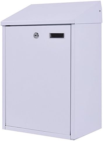 LTL Shop White Vertical Wall Mount Mailbox Galvanized steel With Door &amp;2 keys