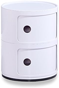 Nordic mini mobile bedside table,Simple bedroom corner cabinet multi-Function round plastic lockers storage cabinets-A