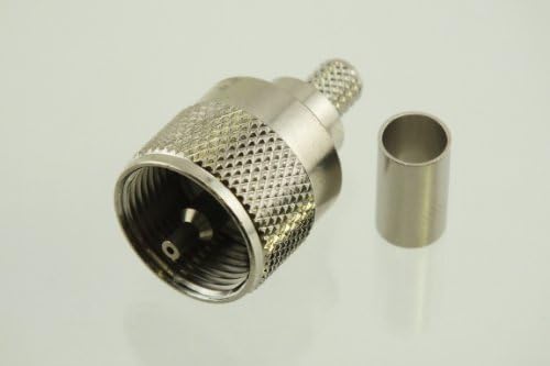 W5SWL Brand Premium Series Coax Connector UHF PL-259 PL259 Male Crimp fits RG-59 2-Pack
