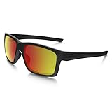 Oakley Men's Mainlink Polarized Iridium Rectangular Sunglasses, Matte Black w/Ruby Iridium Polar, 57 mm