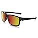 Oakley Men's Mainlink Polarized Iridium Rectangular Sunglasses, Matte Black w/Ruby Iridium Polar, 57 mm