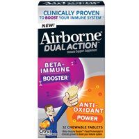 Airborne Dul Actn Chwble Size 32ct Airborne Dual Action Chewable Tablets Citrus