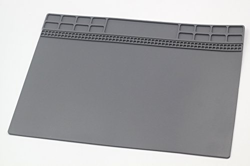 Soldering Mat Silicone Heat Resistant 932°F Electronics Repair for Heat Gun Repair mat for iPhone Circuit Board 13.8 x 9.8 Inches (Grey)