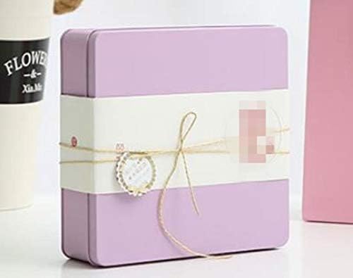 Yurin Square Wedding Birthday Gift Box Tinplate Candy Packaging Box (Pink) Decor Box