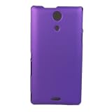 Rubber Smooth Hard Skin Case Cover for Sony Xperia ZR M36h C5502 Purple + 1 Gift