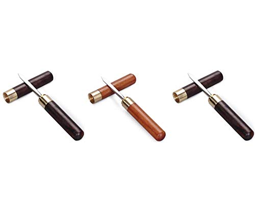 3pcs Portable Stainless Steel Ice Pick Ice Tool with Safety Cover,Wood Handle