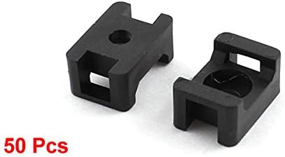 Uxcell Saddle Type Wire Bundle Cable Tie Mount Cradle Holder, 50 Pcs, Black, Black 50pcs - Image 3