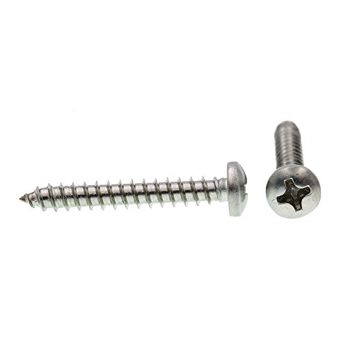 Prime-Line 9019377 Sheet Metal Screw, Pan Head Phillips, #6 X 1 in, Grade 18-8 Stainless Steel, Pack of 25