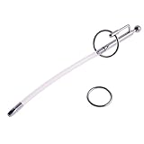 M-Egal Double Function Stainless Steel Urethral Sound Probe Penis Plug with 2 Rings
