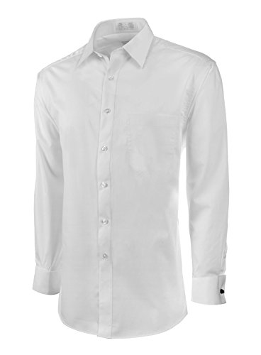 Marquis Dress Shirt French Cuffs - White, Medium 15-15.5 Neck 32/33 Sleeve