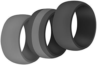 KOBRA [3-Pack] Silicone Wedding Ring &amp; Engagement Rubber Band Designed for Comfortable Wear, Athletics, Fitness, Weight Training - Made From 100% Skin Safe Silicone (Size 11)