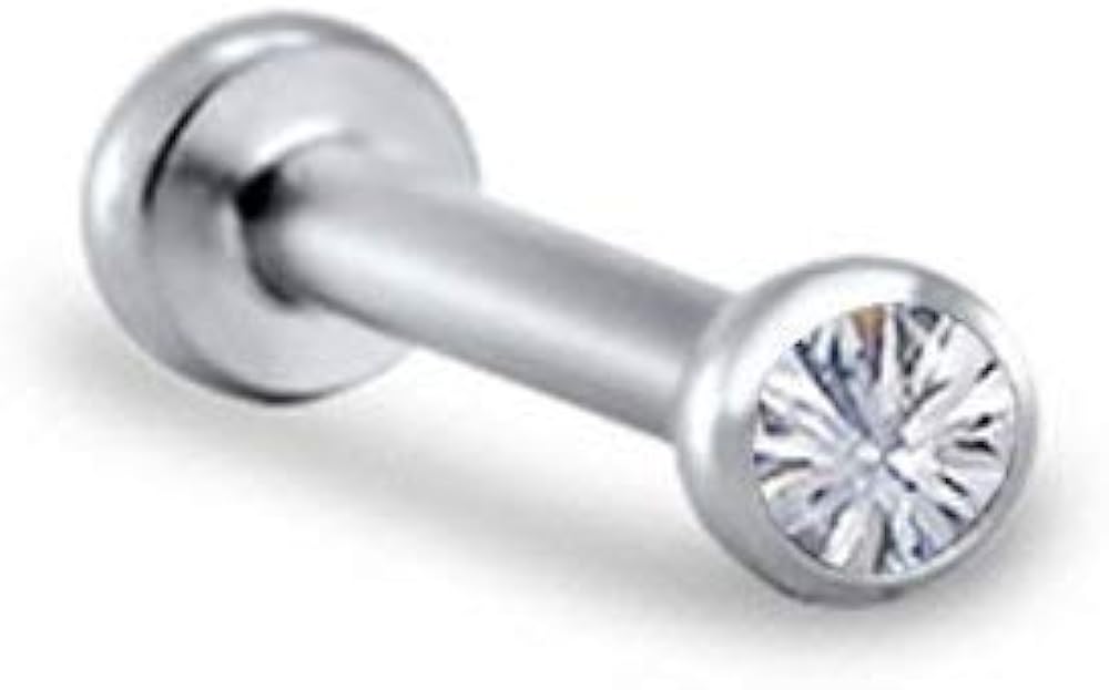 316L Stainless Steel Labret Nose Ring Stud Titanium Push Pin Threadless