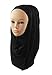 Hana Womens Lightweight Poly Cotton Jersey Hijab Scarf One Size Black