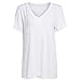 Floerns Women's Solid V Neck Short Sleeve Casual Tee Shirt Top White M