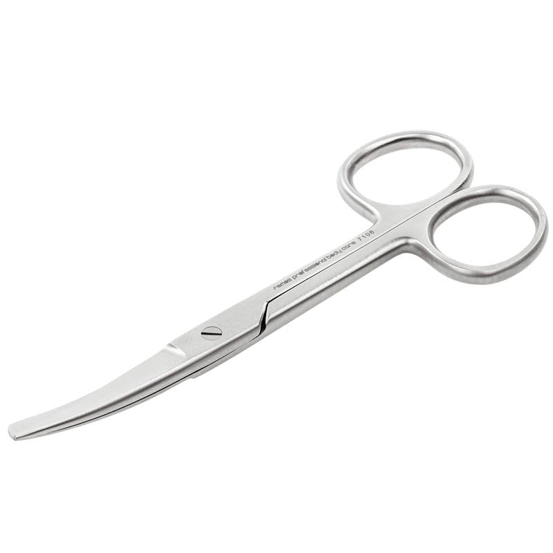 REMOS Household Scissors, Universal Scissors, Pointed-Round, Curved Blade, 12 cm, Stainless Steel