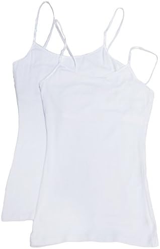 2 Pack Zenana Women's Basic Cami Tank Tops Large White, White