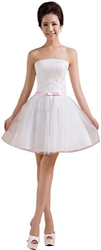 Janeyer Lace Strapless Bridal Bridesmaid Ball Party Short Evening Dress