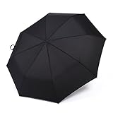 Rainbrace Big-Size Umbrella 3-fold Automatic Super Windproof Rain Resistant 54-inch with Rubber Handle(Black)
