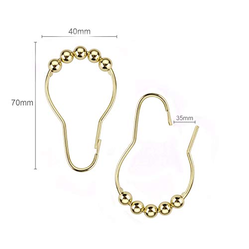 TOPLIFE Shower Curtain Hook Curtain Hook Ring Stainless Steel Easy Installation 12 Pieces Set