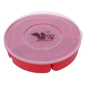Hemoton Snoep en Noot Serving Container Voorgerecht Lade Met Deksel Compartiment Ronde Plastic Voedsel Opslag Lunch…
