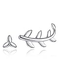 Sterling Sliver Stud Earrings Tiny Small Olive Leaf