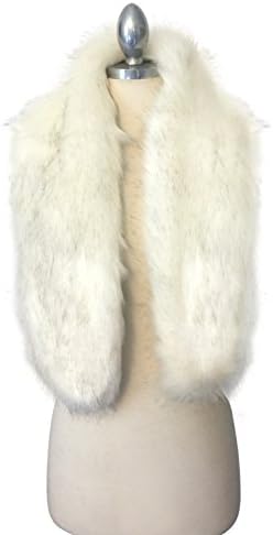 Winter Faux Fur Scarf Wrap Collar Shawl Shrug (Regular Size, SC08 Ivory)