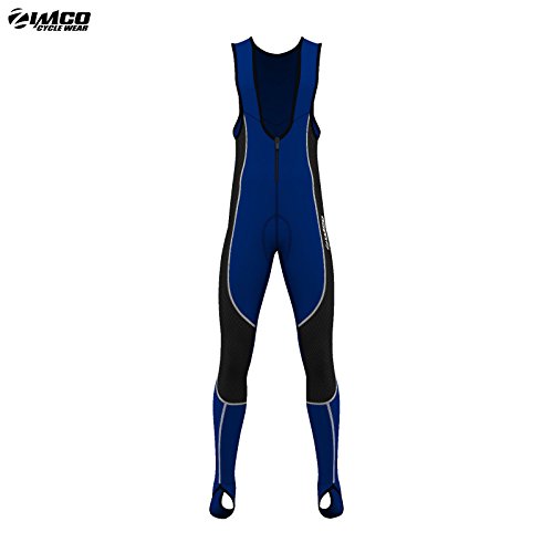Zimco Men Bicycle Windbreak Bib Pants Thermal Insulated Cycling Bib Tight Coolmax Padded (M, Navy Blue)