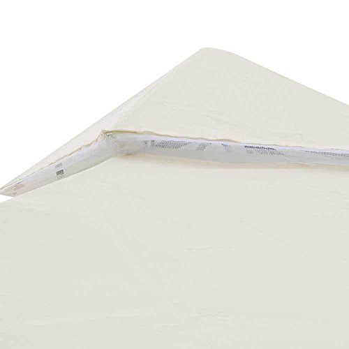 Koval Inc. 10 X 10 Ft Garden Patio Canopy Gazebo Replacement Canopy with Net Top Ivory White