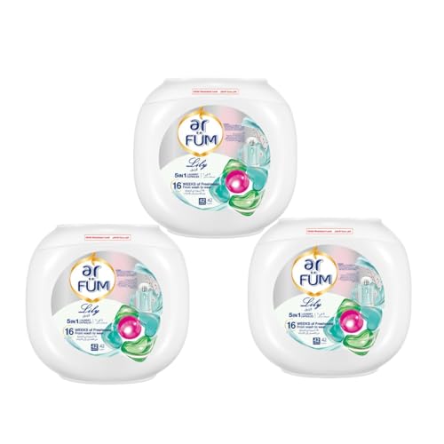 Arfum Pods, 5-In-1 Laundry Detergent Capsules With Scent Booster, Concentrate, Softener, Color Protect, Stain Remover, 16 Weeks Fragrance, 42 Lily,Pack Of 3 X Pods (126 Capsules)